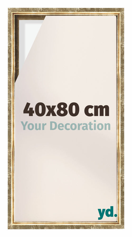 Lyon MDF Schattenfugenrahmen 40x80cm Gold Antik Vorne Messe | Yourdecoration.at