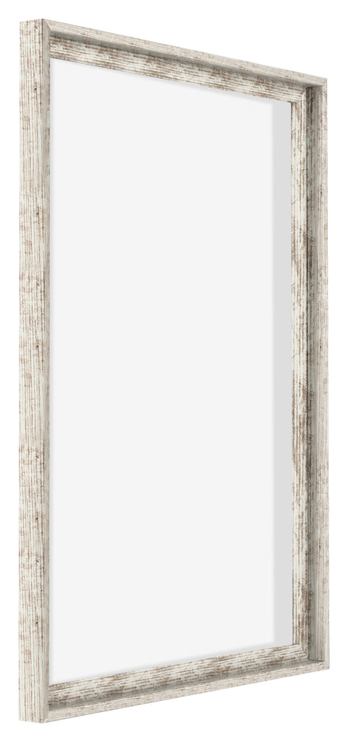 Lyon MDF Schattenfugenrahmen 5 7 Weiss Vintage Vorne Schrag | Yourdecoration.at