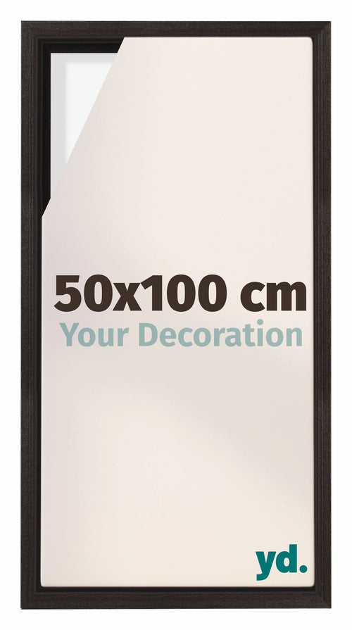 Lyon MDF Schattenfugenrahmen 50x100cm Eiche Dunkel Vorne Messe | Yourdecoration.at
