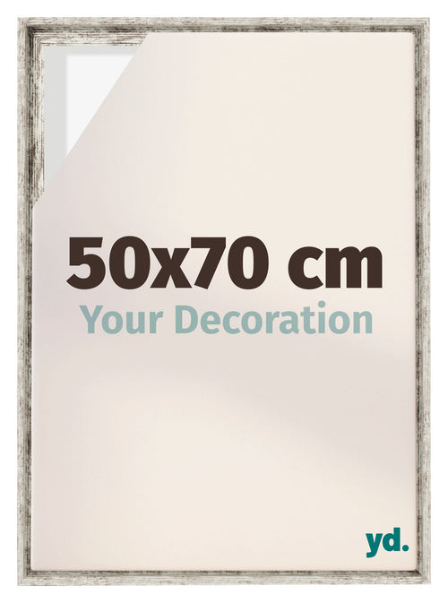 Lyon MDF Schattenfugenrahmen 50x70cm Weiss Vintage Vorne Messe | Yourdecoration.at