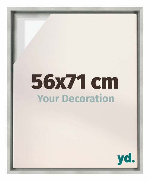 Lyon MDF Schattenfugenrahmen 56x71cm Silber Matt Vorne Messe | Yourdecoration.at