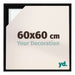 Lyon MDF Schattenfugenrahmen 60x60cm Schwarz Matt Vorne Messe | Yourdecoration.at