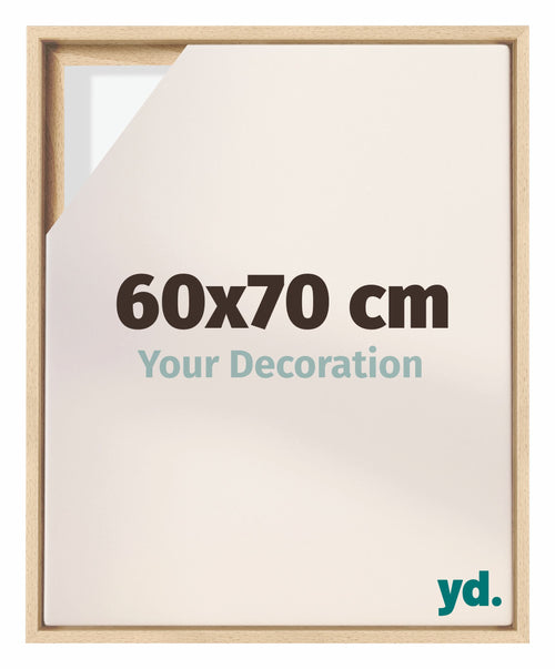 Lyon MDF Schattenfugenrahmen 60x70cm Buche Vorne Messe | Yourdecoration.at