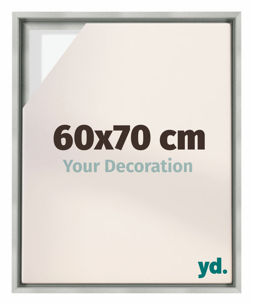 Lyon MDF Schattenfugenrahmen 60x70cm Silber Matt Vorne Messe | Yourdecoration.at
