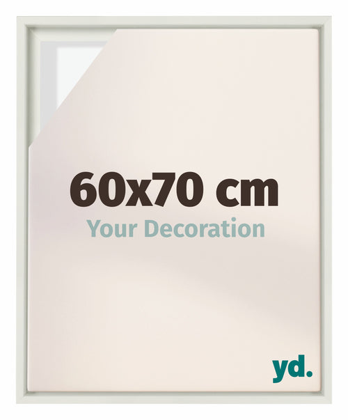 Lyon MDF Schattenfugenrahmen 60x70cm Weiss Matt Vorne Messe | Yourdecoration.at