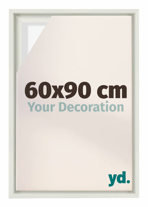 Lyon MDF Schattenfugenrahmen 60x90cm Weiss Matt Vorne Messe | Yourdecoration.at