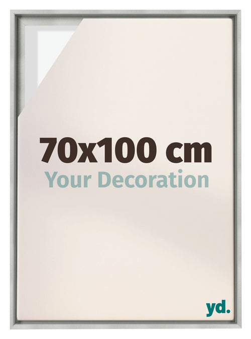 Lyon MDF Schattenfugenrahmen 70x100cm Silber Matt Vorne Messe | Yourdecoration.at