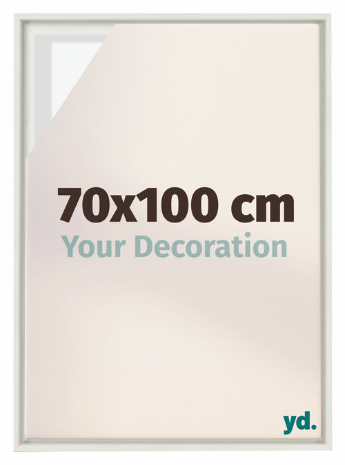 Lyon MDF Schattenfugenrahmen 70x100cm Weiss Matt Vorne Messe | Yourdecoration.at