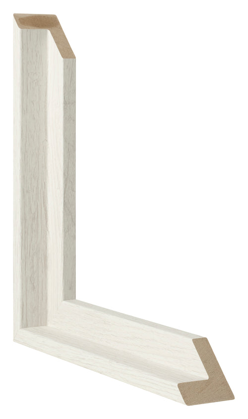 Lyon MDF Schattenfugenrahmen White Wash Querschnitte | Yourdecoration.at