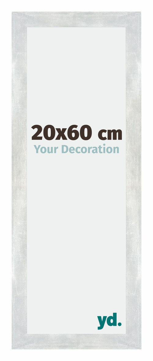 Mura MDF Bilderrahmen 20x60cm Silberglanz Vintage Vorne Messe | Yourdecoration.at