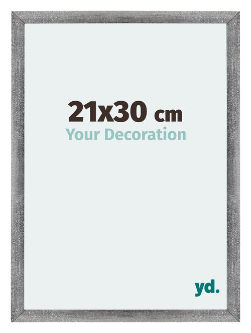 Mura MDF Bilderrahmen 21x30cm Grau Gewischt Vorne Messe | Yourdecoration.at