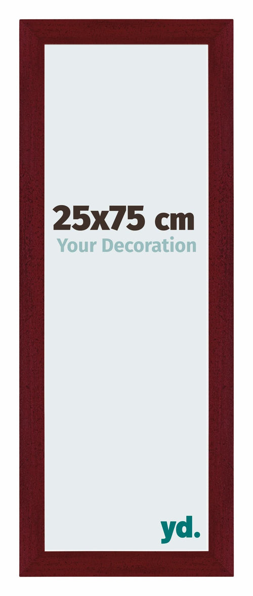 Mura MDF Bilderrahmen 25x75cm Weinrot Gewischt Vorne Messe | Yourdecoration.at