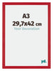 Mura MDF Bilderrahmen 29 7x42cm A3 Rot Vorne Messe | Yourdecoration.at