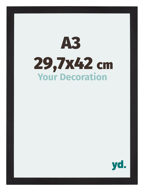 Mura MDF Bilderrahmen 29 7x42cm A3 Schwarz Gemasert Vorne Messe | Yourdecoration.at