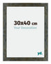 Mura MDF Bilderrahmen 30x40cm Blau Gold Meliert Vorne Messe | Yourdecoration.at