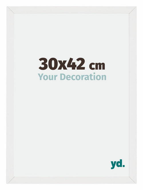 Mura MDF Bilderrahmen 30x42cm Weiss Hochglanz Vorne Messe | Yourdecoration.at