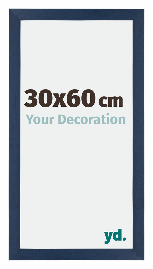 Mura MDF Bilderrahmen 30x60cm Dunkelblau Gewischt Vorne Messe | Yourdecoration.at
