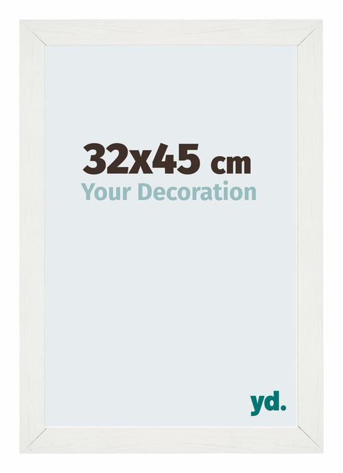 Mura MDF Bilderrahmen 32x45cm Weiß Gewischt Vorne Messe | Yourdecoration.at