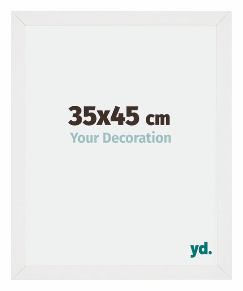 Mura MDF Bilderrahmen 35x45cm Weiss Hochglanz Vorne Messe | Yourdecoration.at