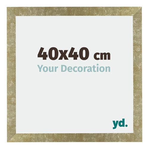 Mura MDF Bilderrahmen 40x40cm Gold Antik Vorne Messe | Yourdecoration.at