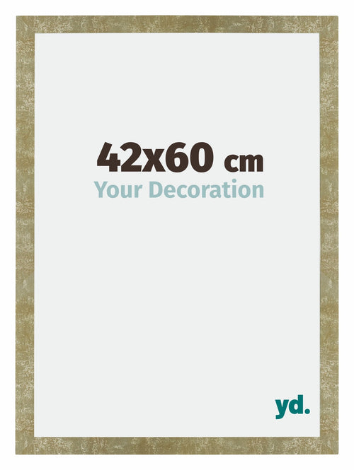 Mura MDF Bilderrahmen 42x60cm Gold Antik Vorne Messe | Yourdecoration.at