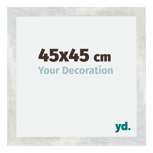 Mura MDF Bilderrahmen 45x45cm Silberglanz Vintage Vorne Messe | Yourdecoration.at