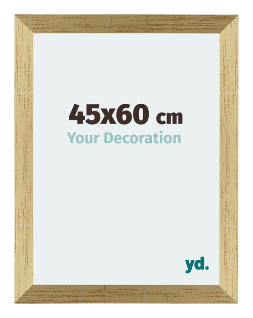 Mura MDF Bilderrahmen 45x60cm Gold Glanz Vorne Messe | Yourdecoration.at