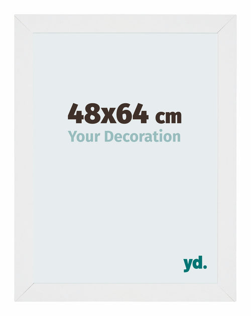 Mura MDF Bilderrahmen 48x64cm Weiss Hochglanz Vorne Messe | Yourdecoration.at