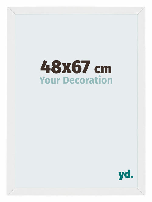 Mura MDF Bilderrahmen 48x67cm Weiss Hochglanz Vorne Messe | Yourdecoration.at