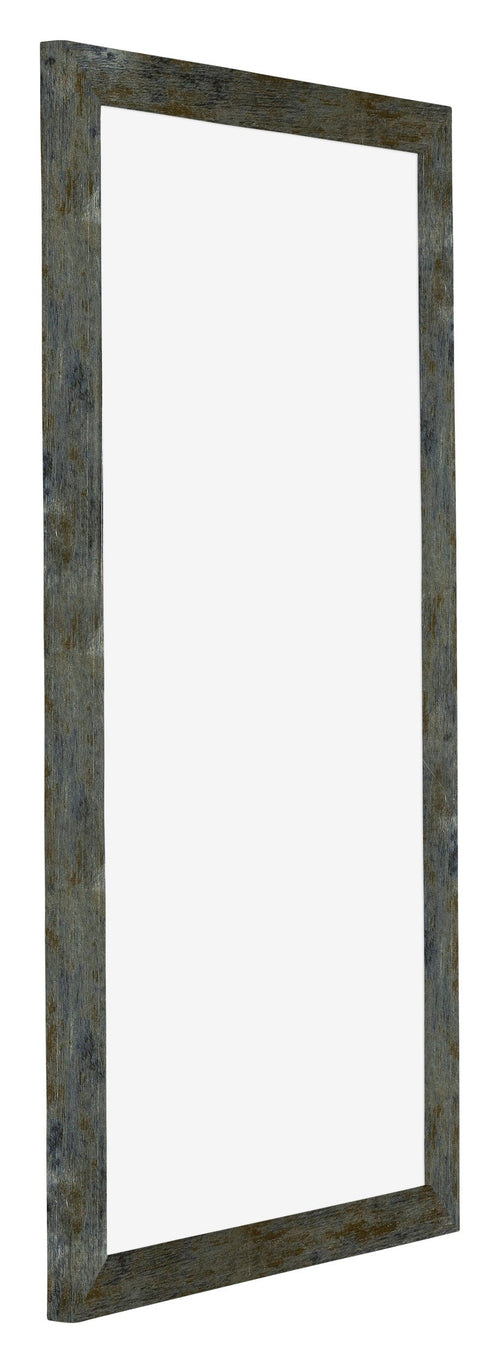 Mura MDF Bilderrahmen 50x100cm Blau Gold Meliert Vorne Schrag | Yourdecoration.at