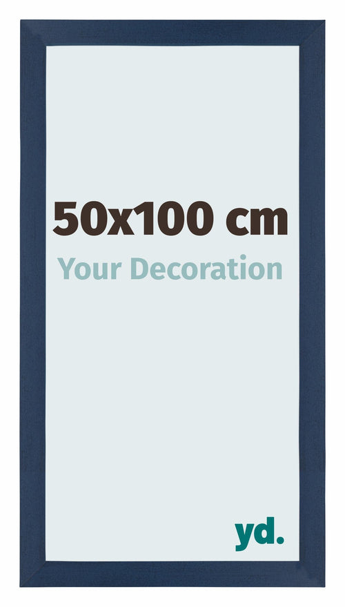 Mura MDF Bilderrahmen 50x100cm Dunkelblau Gewischt Vorne Messe | Yourdecoration.at