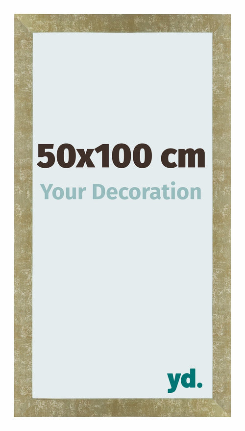 Mura MDF Bilderrahmen 50x100cm Gold Antik Vorne Messe | Yourdecoration.at