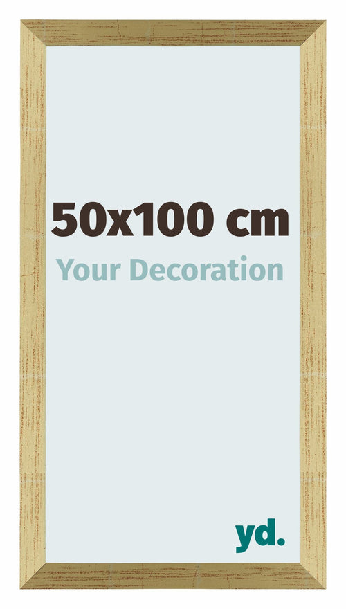 Mura MDF Bilderrahmen 50x100cm Gold Glanz Vorne Messe | Yourdecoration.at