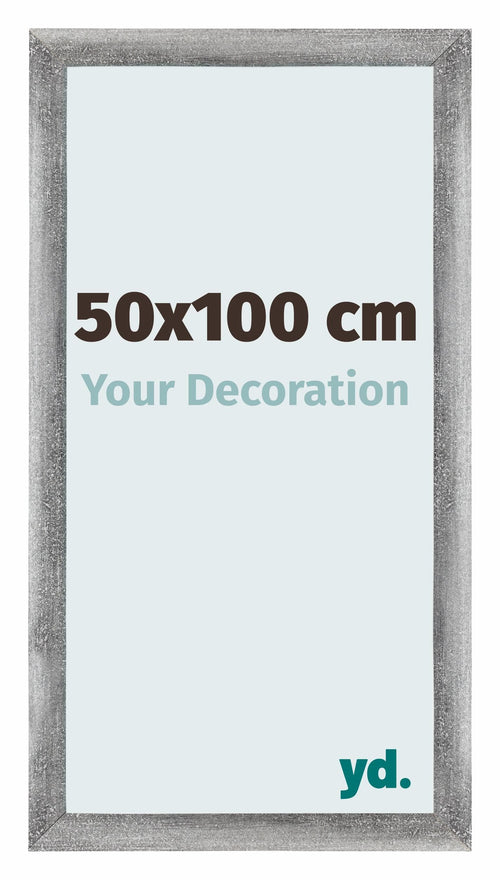 Mura MDF Bilderrahmen 50x100cm Grau Gewischt Vorne Messe | Yourdecoration.at