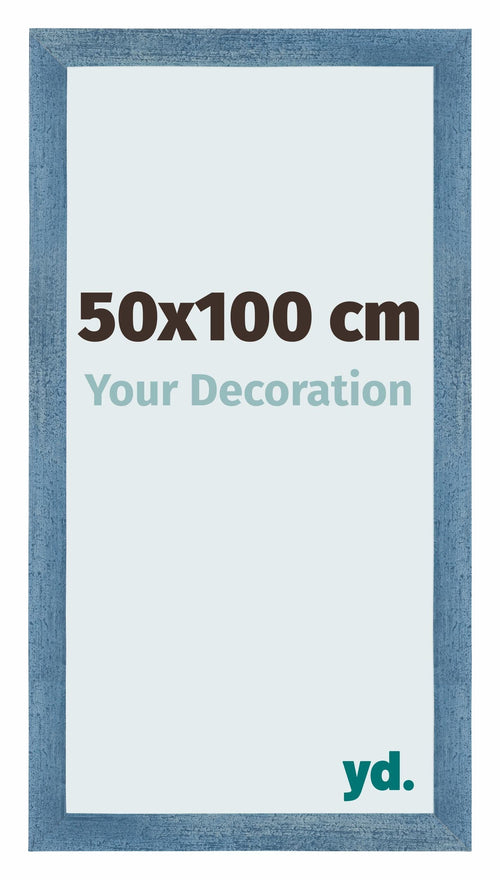 Mura MDF Bilderrahmen 50x100cm Hell Blau Geveegd Vorne Messe | Yourdecoration.at