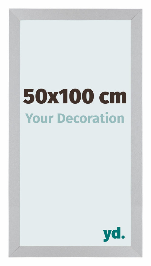 Mura MDF Bilderrahmen 50x100cm Silber Matt Vorne Messe | Yourdecoration.at