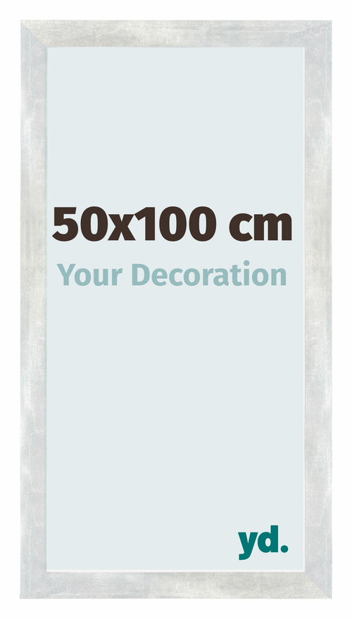 Mura MDF Bilderrahmen 50x100cm Silberglanz Vintage Vorne Messe | Yourdecoration.at