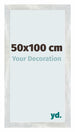 Mura MDF Bilderrahmen 50x100cm Silberglanz Vintage Vorne Messe | Yourdecoration.at