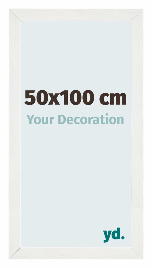 Mura MDF Bilderrahmen 50x100cm Weiss Gewischt Vorne Messe | Yourdecoration.at