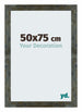 Mura MDF Bilderrahmen 50x75cm Blau Gold Meliert Vorne Messe | Yourdecoration.at