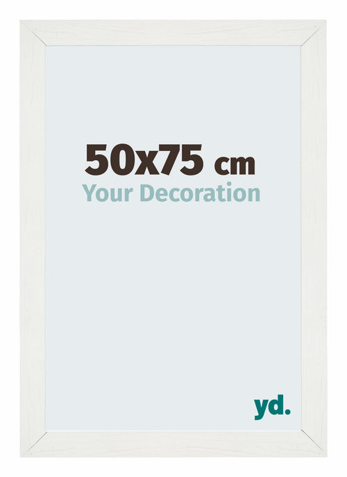 Mura MDF Bilderrahmen 50x75cm Weiss Gewischt Vorne Messe | Yourdecoration.at