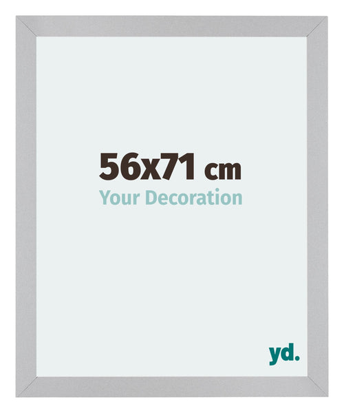 Mura MDF Bilderrahmen 56x71cm Silber Matt Vorne Messe | Yourdecoration.at