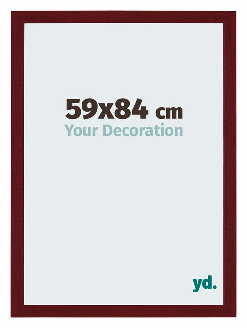 Mura MDF Bilderrahmen 59x84cm Weinrot Gewischt Vorne Messe | Yourdecoration.at