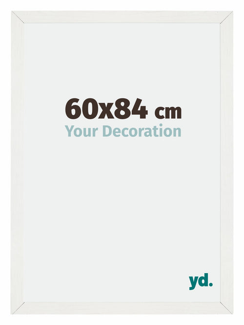 Mura MDF Bilderrahmen 60x84cm Weiss Gewischt Vorne Messe | Yourdecoration.at