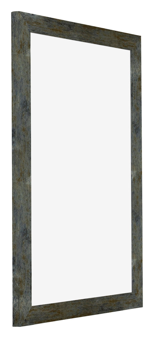 Mura MDF Bilderrahmen 61x91 5cm Blau Gold Meliert Vorne Schrag | Yourdecoration.at