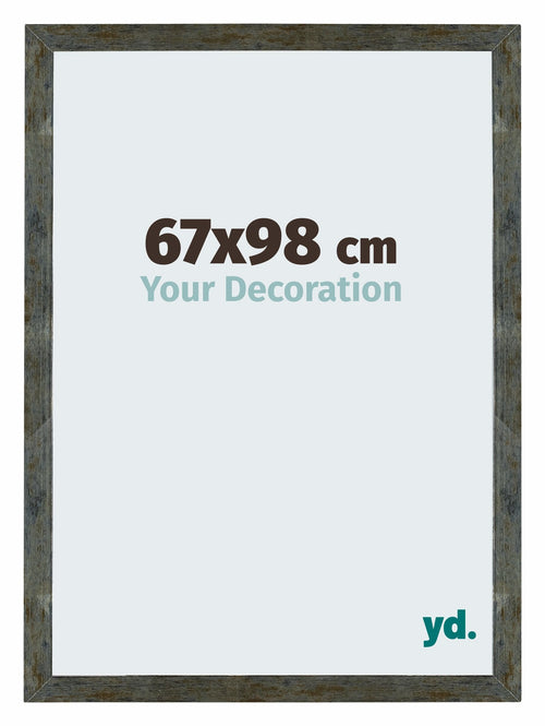 Mura MDF Bilderrahmen 67x98cm Blau Gold Meliert Vorne Messe | Yourdecoration.at