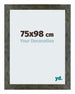 Mura MDF Bilderrahmen 75x98cm Blau Gold Meliert Vorne Messe | Yourdecoration.at