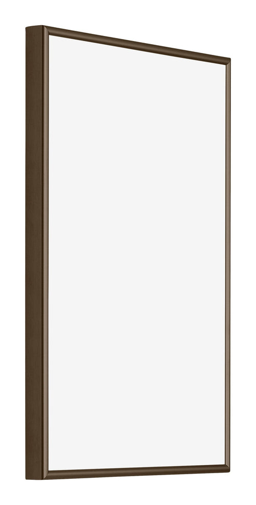 New York Aluminium Bilderrahmen 20x30cm Nussbaum Struktur Vorne Schrag | Yourdecoration.at