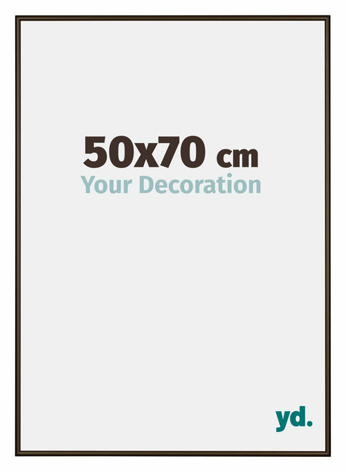 New York Aluminium Bilderrahmen 50x70cm Nussbaum Struktur Vorne Messe | Yourdecoration.at