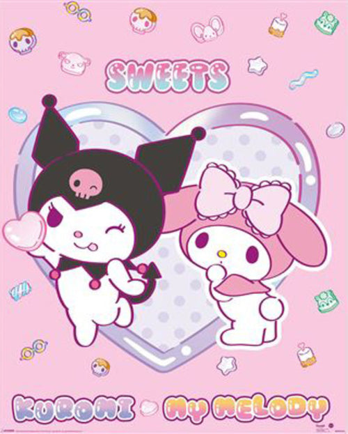 Poster Sanrio Kuromi My Melody Sweets 40x50cm MPP2501459 | Yourdecoration.at
